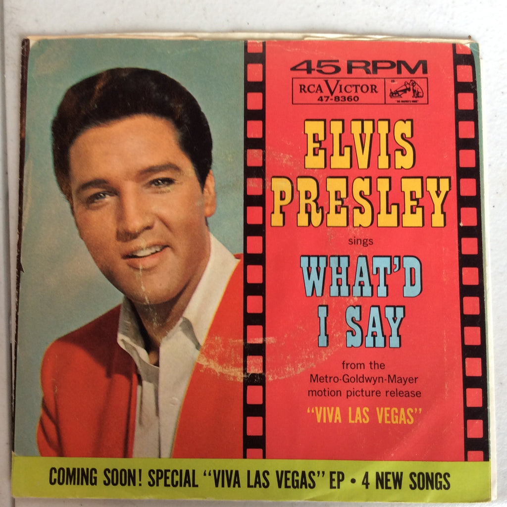 Elvis Presley - Viva Las Vegas / What'd I Say (7" VINYL) | Near Mint- (NM-) Very Good Plus (VG+)-The Happy Cap