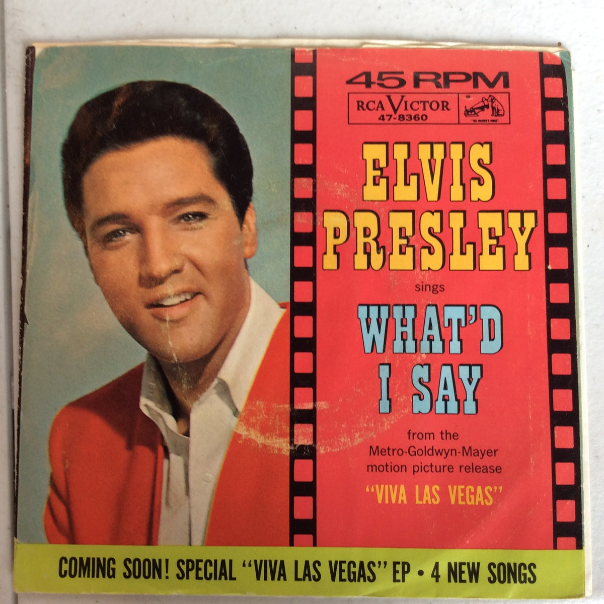 Elvis Presley - Viva Las Vegas / What'd I Say (7" VINYL) | Near Mint- (NM-) Very Good Plus (VG+)-The Happy Cap