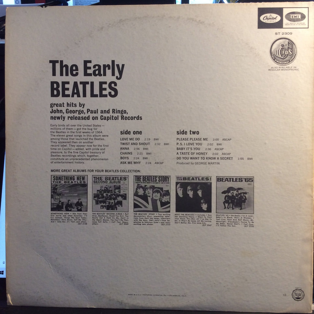 The Beatles - The Early Beatles (VINYL) | Near Mint- (NM-) Excellent (EX)-The Happy Cap