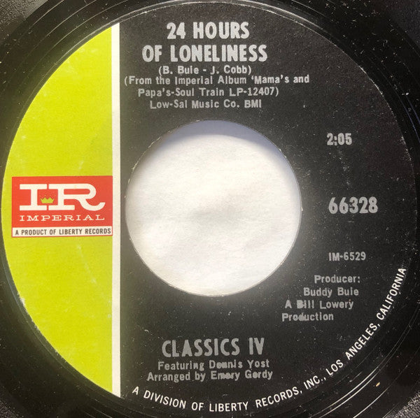 The Classics IV - Stormy / 24 Hours Of Loneliness (7" VINYL) | Near Mint (NM or M-)-The Happy Cap