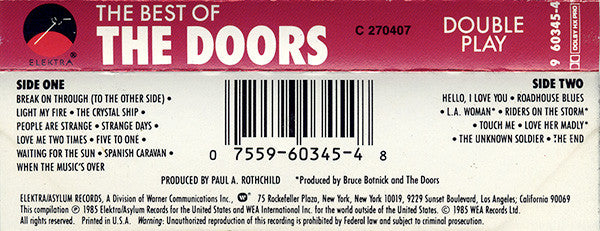The Doors - The Best Of The Doors *REMASTERED/CASSETTE* | Near Mint (NM) Near Mint (NM)-The Happy Cap