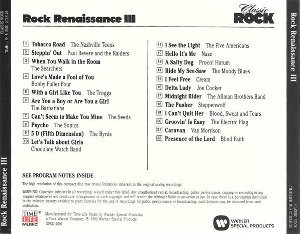Various - Classic Rock - Rock Renaissance III *CD* | Near Mint (NM) Near Mint (NM)-The Happy Cap