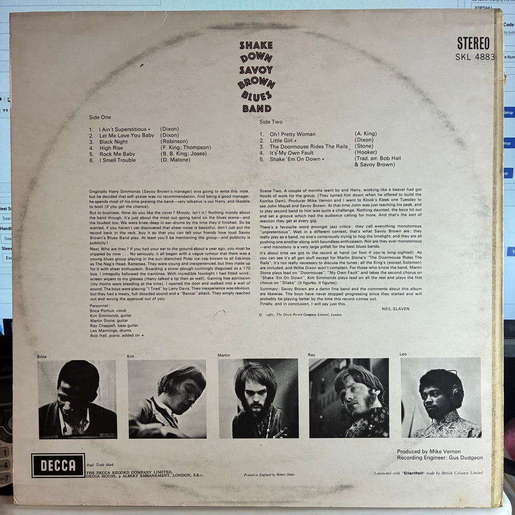 Savoy Brown - Shake Down (VINYL) | Near Mint (NM or M-) Excellent (EX)-The Happy Cap