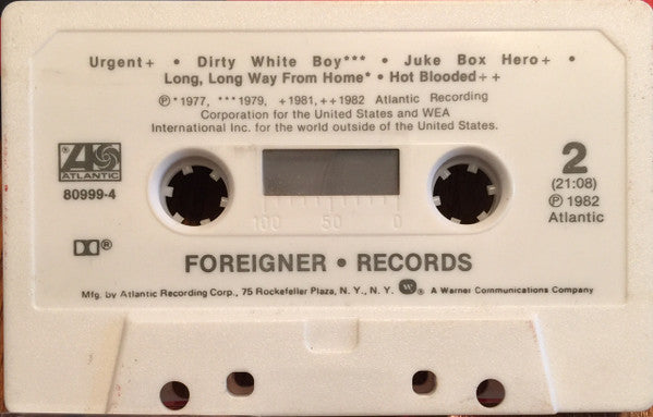 Foreigner - Records *CASSETTE* | Near Mint (NM) Near Mint (NM)-The Happy Cap