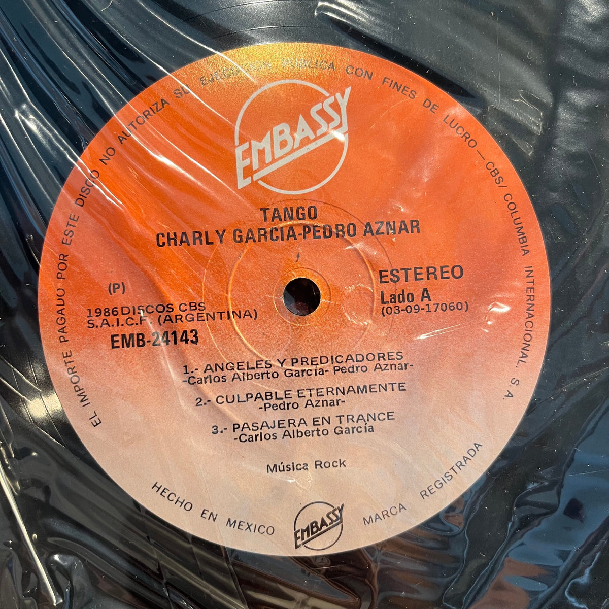 Charly Garcia - Pedro Aznar - Tango | Near Mint (NM) Very Good Plus (VG+)-The Happy Cap