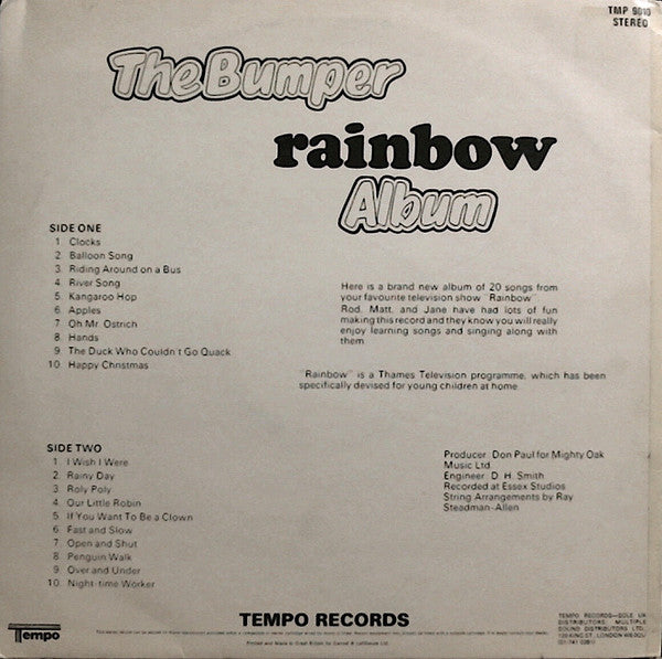 Rod, Matt and Jane - The Bumper Rainbow Album | Near Mint (NM) Near Mint (NM)-The Happy Cap