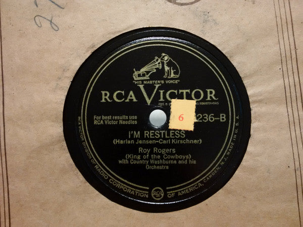 Roy Rogers (3) With Country Washburne And His Orch - Dangerous Ground / I'm Restless | Very Good (VG) Generic-The Happy Cap