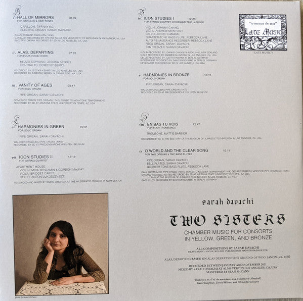 Sarah Davachi - Two Sisters | Mint (M) Mint (M)-The Happy Cap