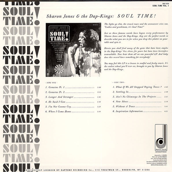 Sharon Jones & The Dap-Kings - Soul Time! (VINYL) | Mint (M) Mint (M)-The Happy Cap