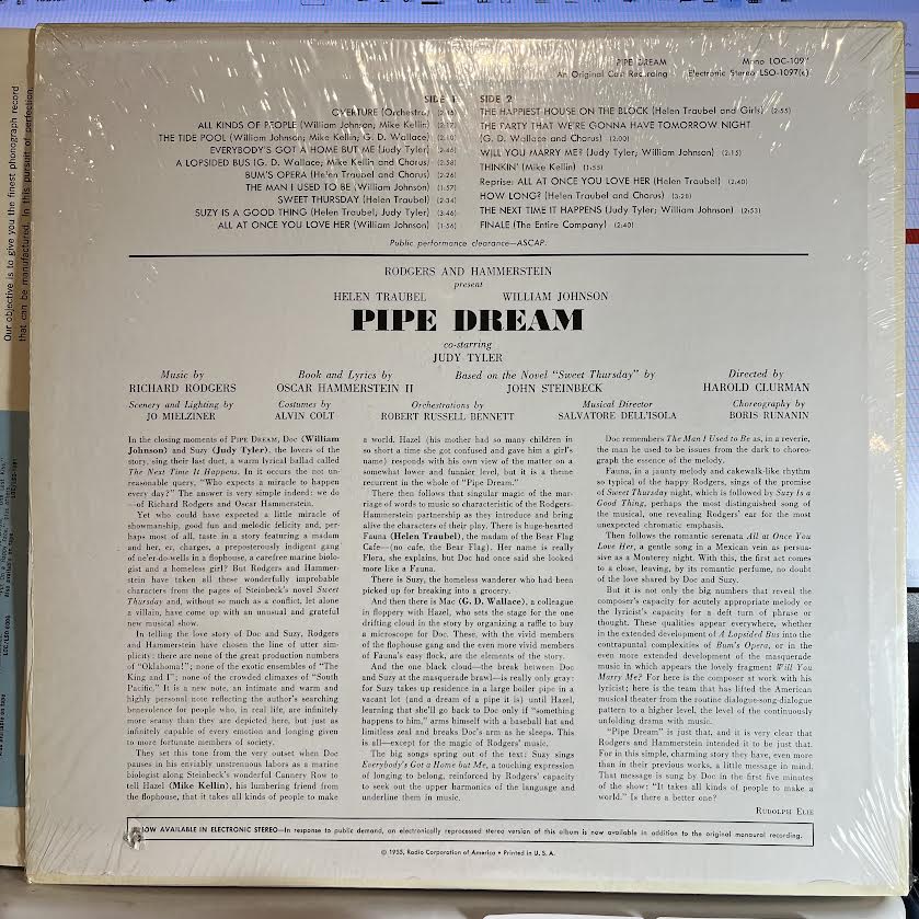 Rodgers & Hammerstein - Pipe Dream *SHRINK* | Excellent+ (EX+) Near Mint (NM)-The Happy Cap