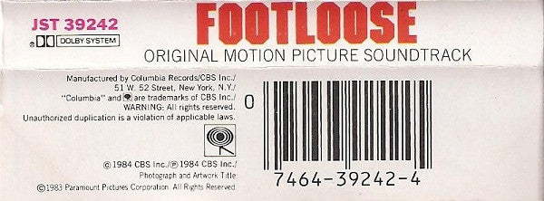 Various - Footloose (Original Motion Picture Soundtrack) *CASSETTE* | Near Mint (NM) Near Mint (NM)-The Happy Cap