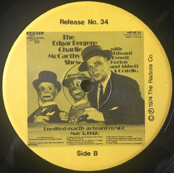 The Edgar Bergen Show With Charlie McCarthy (VINYL) | Mint (M) Mint (M)-The Happy Cap