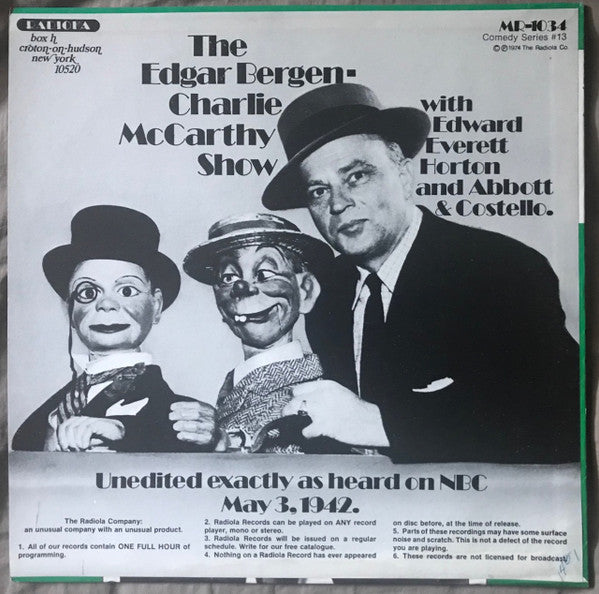 The Edgar Bergen Show With Charlie McCarthy (VINYL) | Mint (M) Mint (M)-The Happy Cap