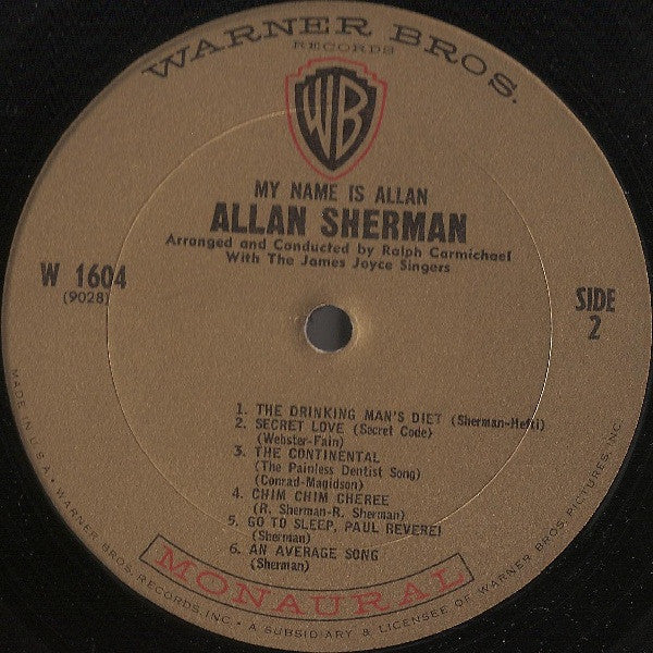 Allan Sherman - My Name Is Allan: Allan Sherman Sings Great Movie Hits & Songs From The Cutting Room Floor (VINYL) | Mint (M) Near Mint (NM)-The Happy Cap
