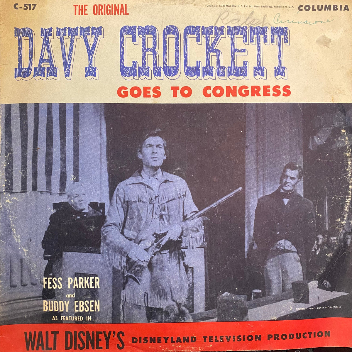 Fess Parker - Davy Crockett Goes to Congress | Good Plus (G+) Very Good (VG)-The Happy Cap