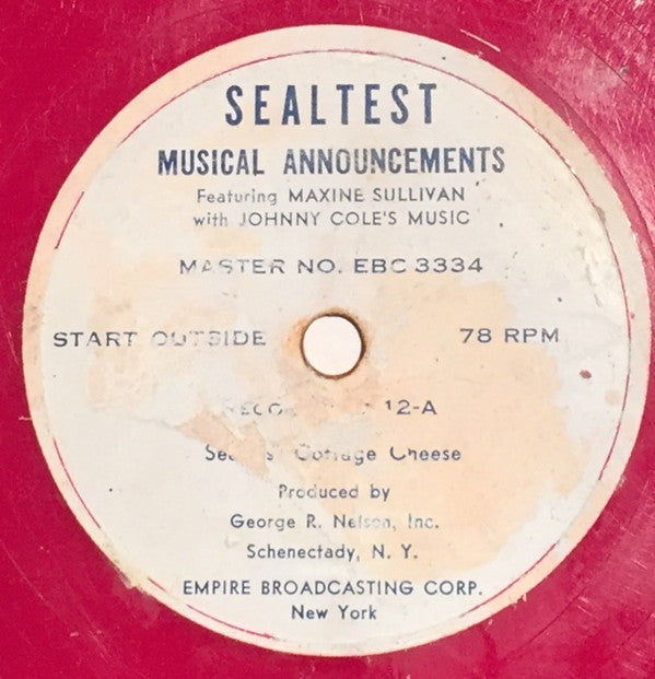 The Landt Trio - Sealtest Musical Announcements | Excellent (EX) Generic-The Happy Cap