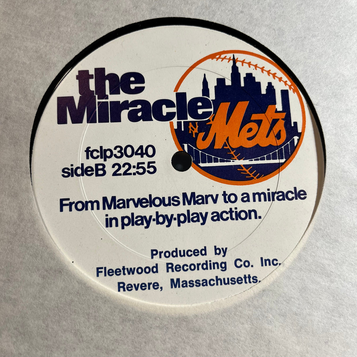 The New York Mets - The Miracle Mets - From Marvelous Marv To A Miracle In Play-By-Play Action (VINYL) | Near Mint- (NM-) Excellent (EX)-The Happy Cap