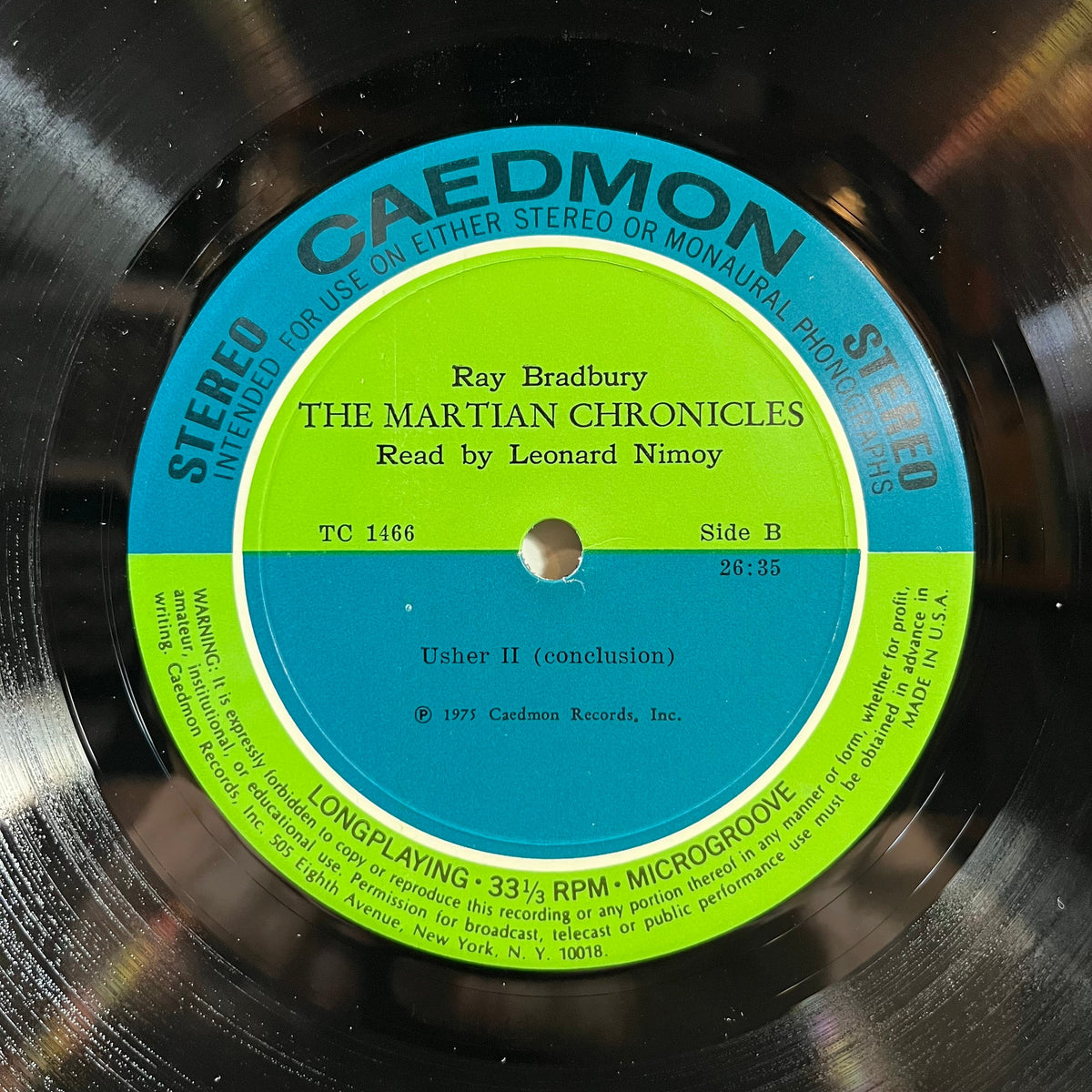 Ray Bradbury - The Martian Chronicles: There Will Come Soft Rains - Usher II (VINYL) | Near Mint (NM) Very Good Plus Plus (VG++)-The Happy Cap