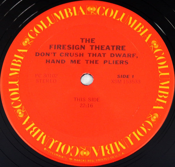 The Firesign Theatre - Don't Crush That Dwarf, Hand Me The Pliers | Near Mint (NM) Near Mint (NM)-The Happy Cap