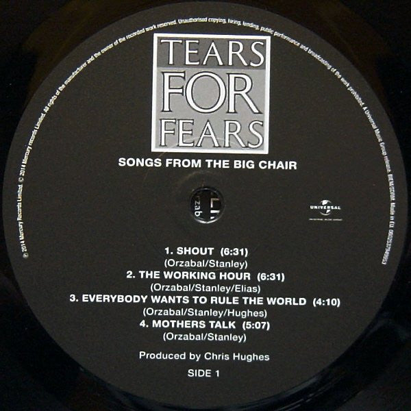 Tears For Fears - Songs From The Big Chair (VINYL) | Mint (M) Mint (M)-The Happy Cap