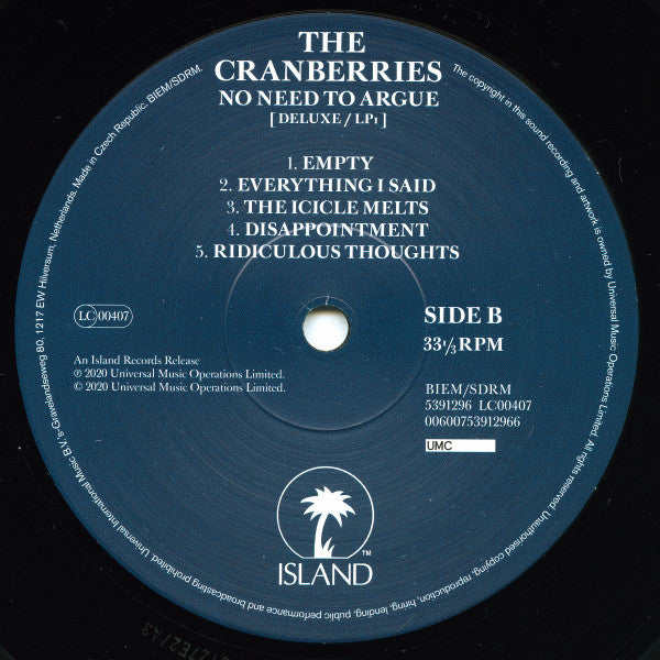 The Cranberries - No Need To Argue | Mint (M) Mint (M)-The Happy Cap