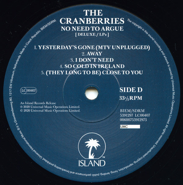 The Cranberries - No Need To Argue | Mint (M) Mint (M)-The Happy Cap