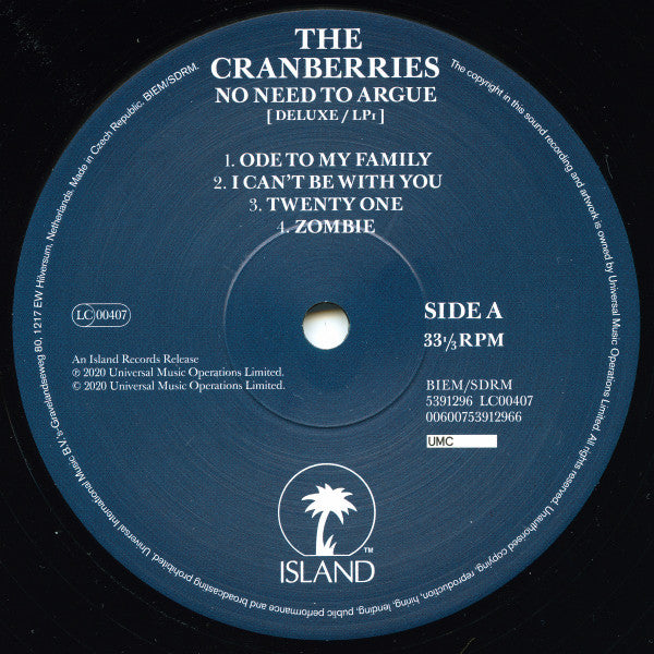 The Cranberries - No Need To Argue | Mint (M) Mint (M)-The Happy Cap