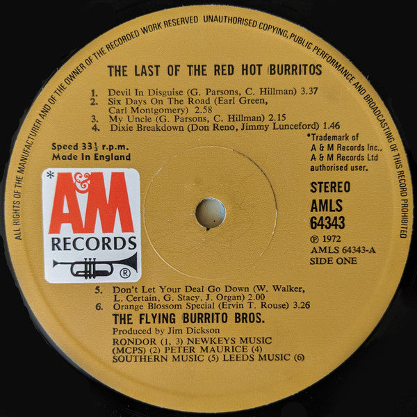 The Flying Burrito Bros - The Last Of The Red Hot Burritos | Very Good Plus (VG+) Near Mint (NM)-The Happy Cap
