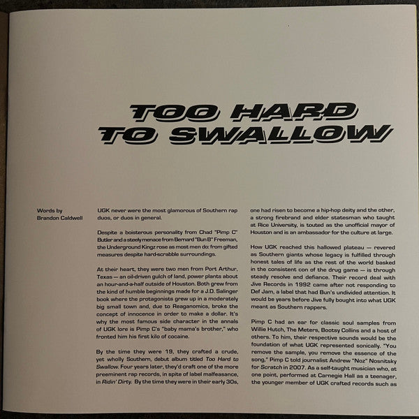 UGK - Too Hard to Swallow (2xCOLOR VINYL / VMP) | Mint (M) Mint (M)-The Happy Cap