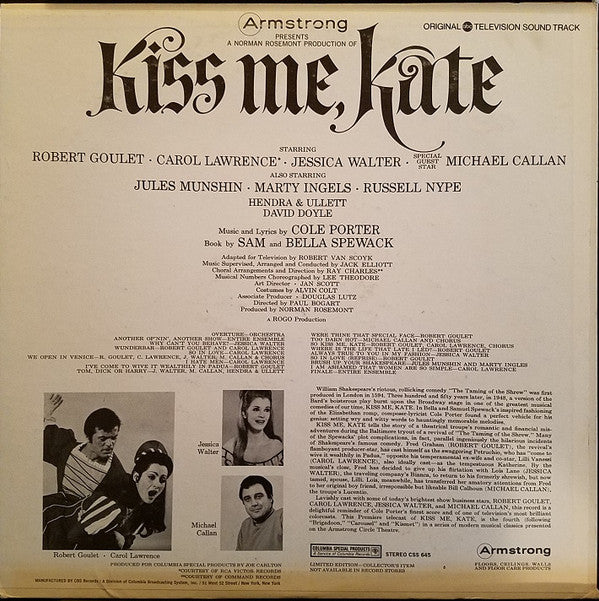 Various - Armstrong Presents Cole Porter's Kiss Me, Kate - Original ABC Television Sound Track | Near Mint (NM) Near Mint (NM)-The Happy Cap