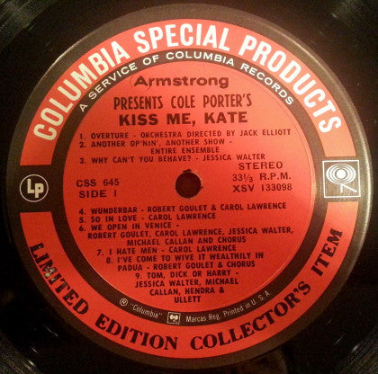 Various - Armstrong Presents Cole Porter's Kiss Me, Kate - Original ABC Television Sound Track | Near Mint (NM) Near Mint (NM)-The Happy Cap