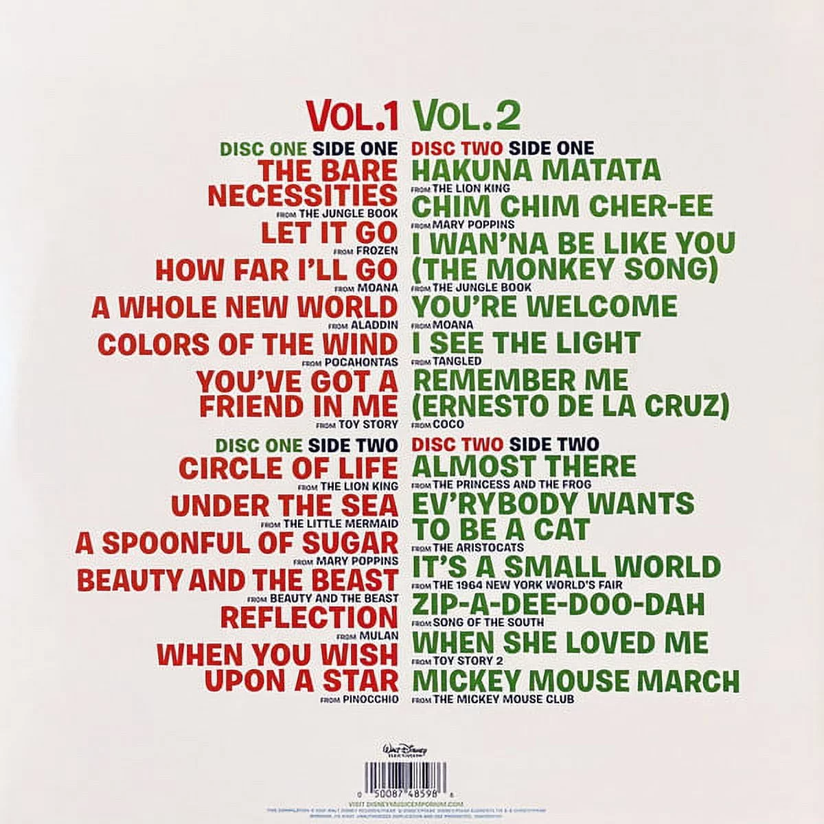 Various Artists - Disney Ultimate Hits Vol.1 & 2 (Limited Edition, Green & Blue Vinyl) (2 Lp's) | Mint (M) Mint (M)-The Happy Cap