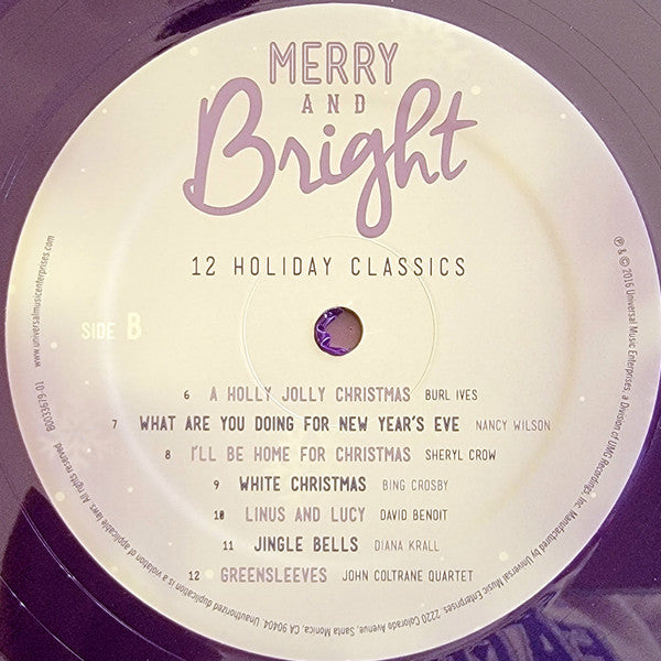 Various Merry and Bright 12 Holiday Classics Universal Music Enterprises LP, Comp, Ltd, Pur Mint (M) Mint (M)-The Happy Cap