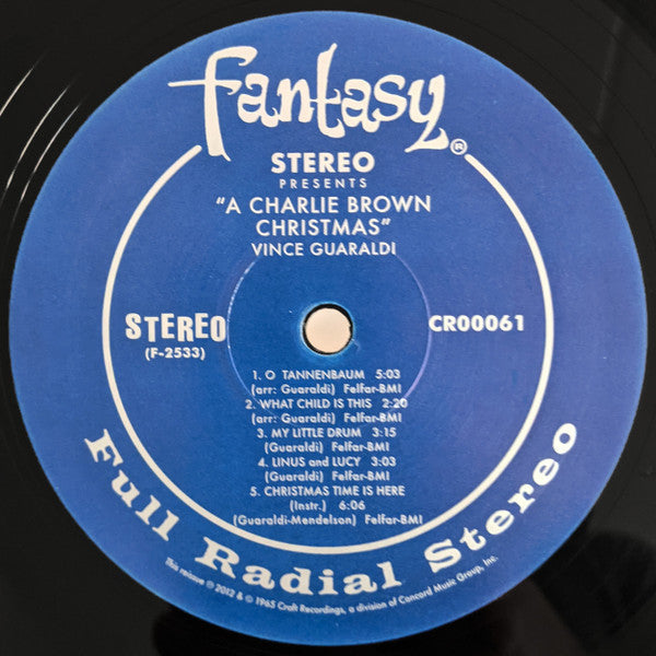 Vince Guaraldi A Charlie Brown Christmas Craft Recordings, Fantasy LP, Album, RE, 180 Mint (M) Mint (M)-The Happy Cap
