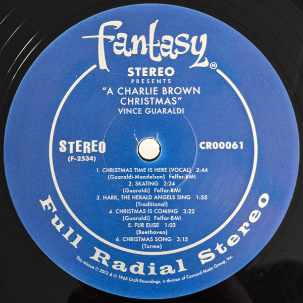 Vince Guaraldi A Charlie Brown Christmas Craft Recordings, Fantasy LP, Album, RE, 180 Mint (M) Mint (M)-The Happy Cap