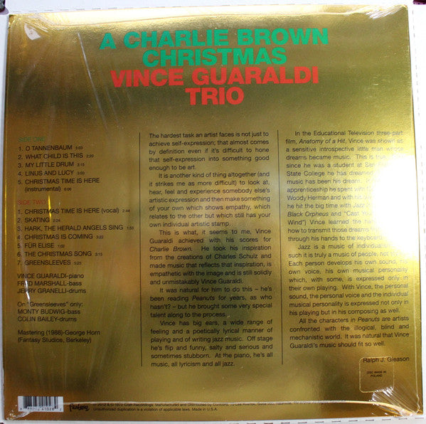 Vince Guaraldi Trio - A Charlie Brown Christmas (VINYL) | Mint (M) Mint (M)-The Happy Cap
