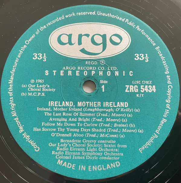 Our Lady's Choral Society - Ireland, Mother Ireland *UK* | Near Mint (NM) Near Mint (NM)-The Happy Cap