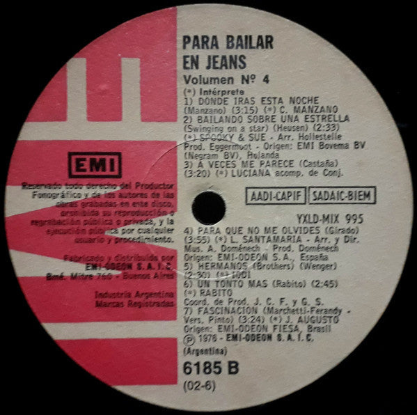 Various - Para Bailar En Jeans - Vol. 4 | Excellent (EX) Generic-The Happy Cap