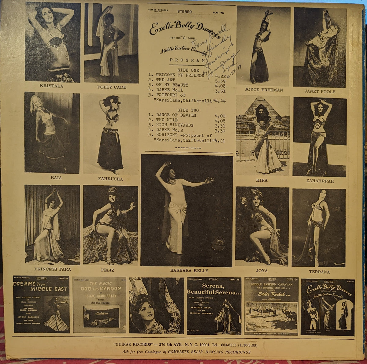 Tat' Oul Al' Toun Middle Eastern Ensemble - Exotic Belly Dancers *SIGNED* - Volume 2 | Excellent (EX) Very Good Plus (VG+)-The Happy Cap