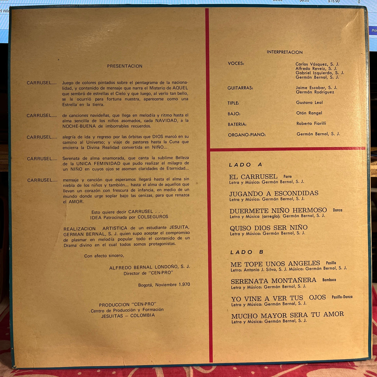 German Bernal - Carrusel / Colseguros De Canciones Navidenas | Near Mint (NM) Near Mint (NM)-The Happy Cap